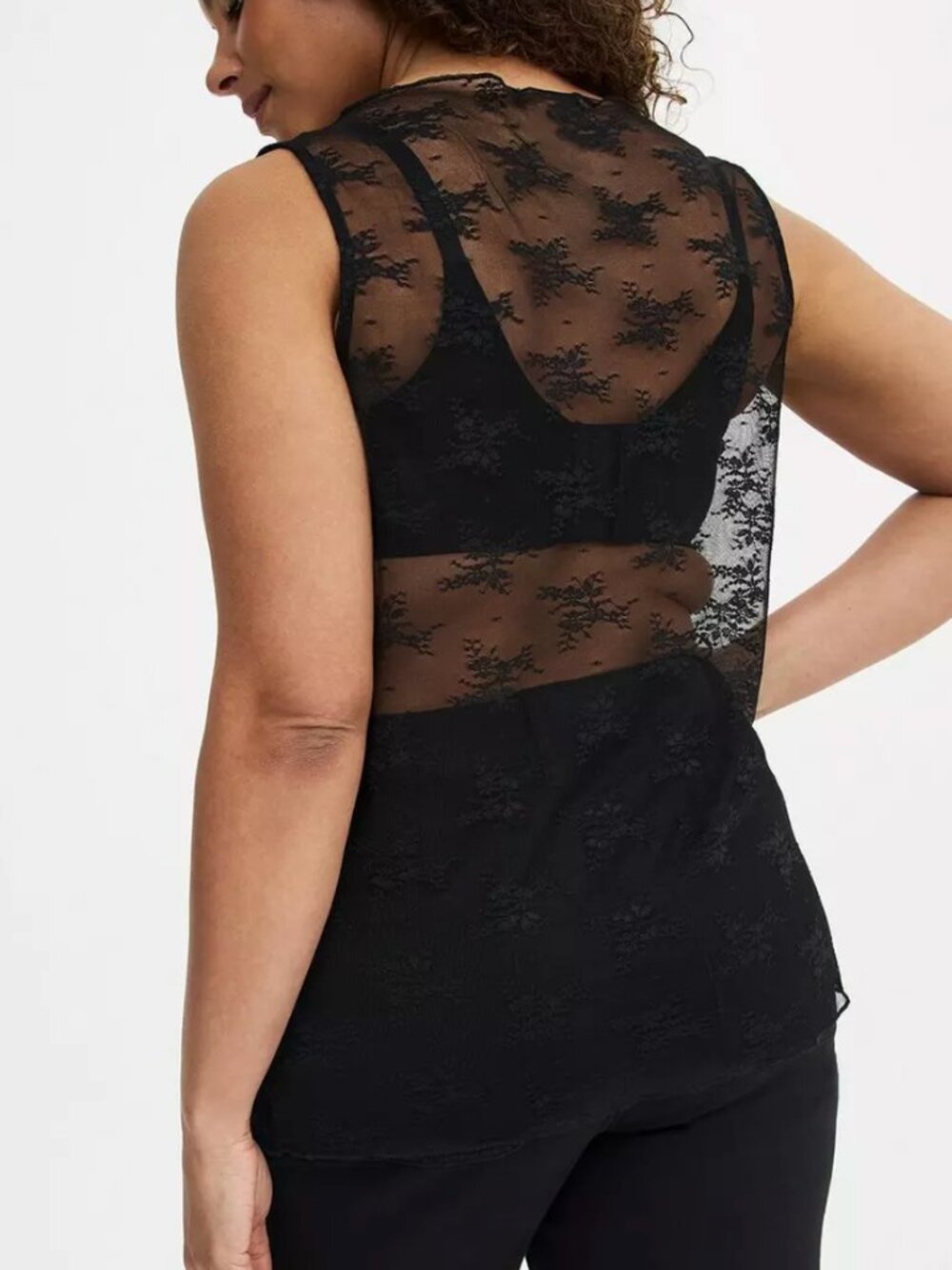 Torrid Mesh Lace Tank Top Size 1 - Picture 5 of 13